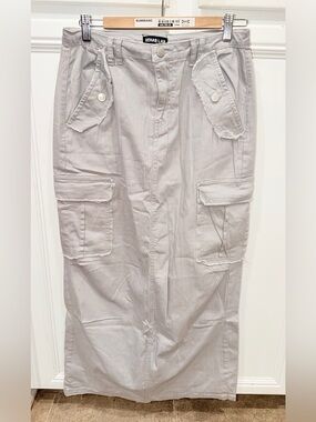 Rehab Lab Light Gray Maxi Cargo Skirt